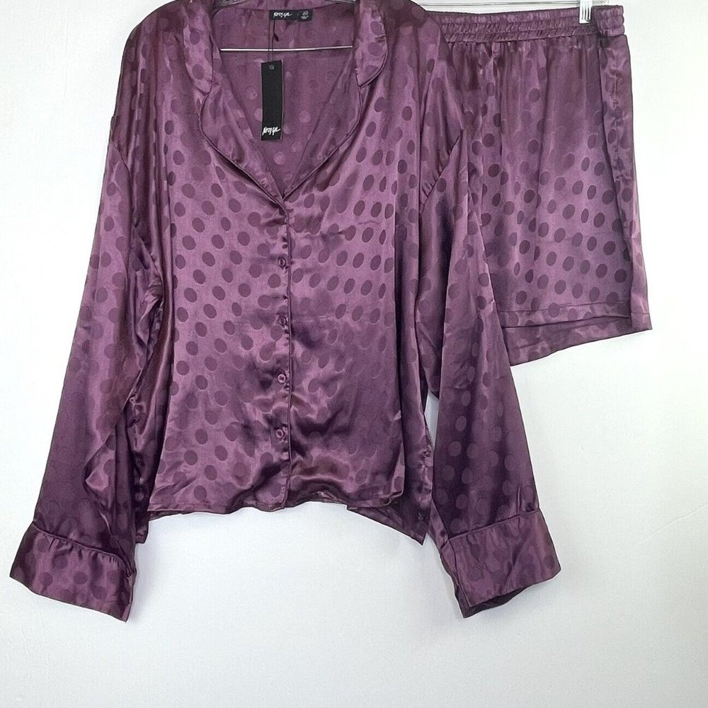 Satin Polka Dot Jacquard Pj Short Set